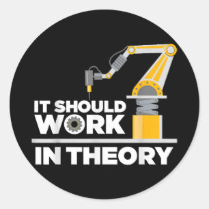 Funny Robotics Art For Men Kids Robot Robotics Eng Classic Round Sticker