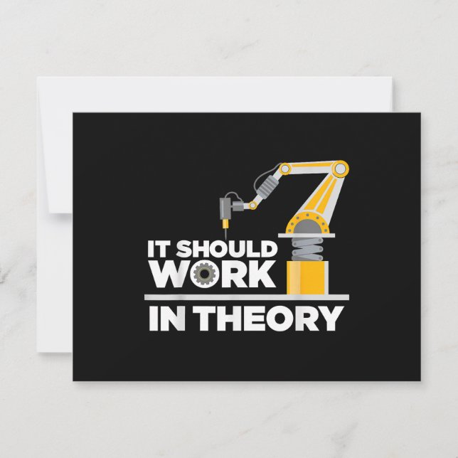 Funny Robotics Art For Men Kids Robot Robotics Eng RSVP Card (Front)