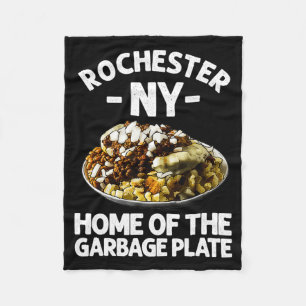 Funny Rochester Ny Garbage Plate Gift Cool New Yor Fleece Blanket