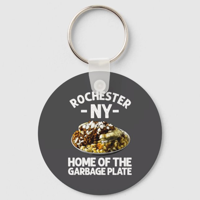 Funny Rochester Ny Garbage Plate Gift Cool New Yor Key Ring (Front)