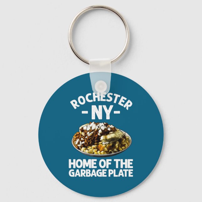 Funny Rochester Ny Garbage Plate Gift Cool New Yor Key Ring (Front)