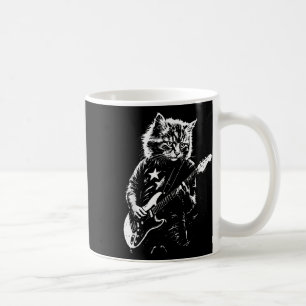 Funny Rock Cat Playing Guitar For Men Women Music Coffee Mug