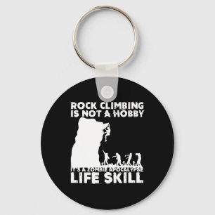 Funny Rock Climber Design For Men Women Zombie Roc Key Ring