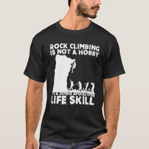 Funny Rock Climber Gift For Men Women Cool Zombie T-Shirt