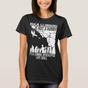 Funny Rock Climber Gift For Men Women Cool Zombie T-Shirt