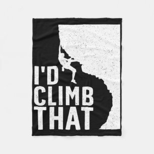 Funny Rock Climbing Art For Men Women Alpinism Roc Fleece Blanket