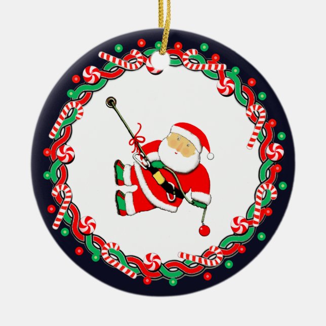 Funny Rock Climbing Ceramic Tree Decoration (Front)