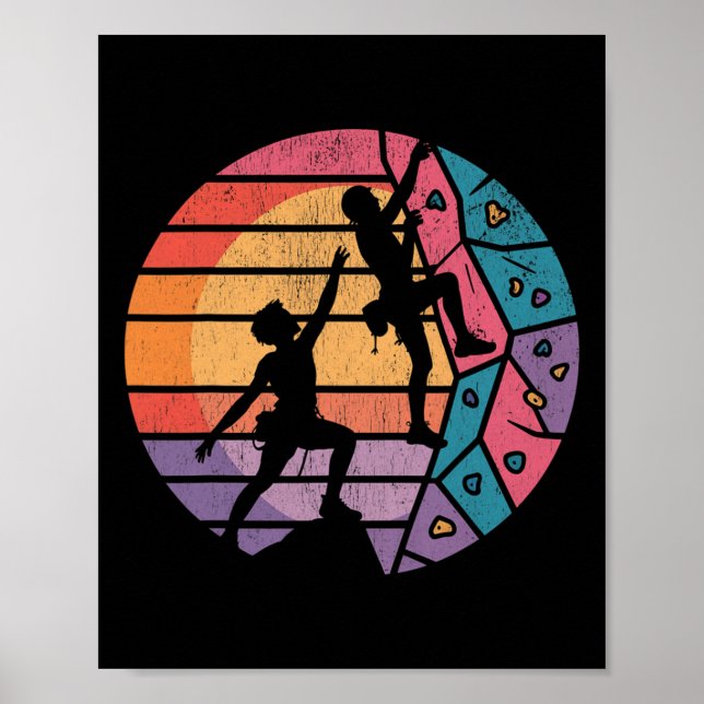 Funny Rock Climbing Free Mountain Climb Climber  Poster (Front)