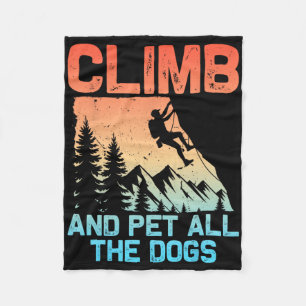Funny Rock Climbing Men Women Climb Pet All Dogs B Fleece Blanket