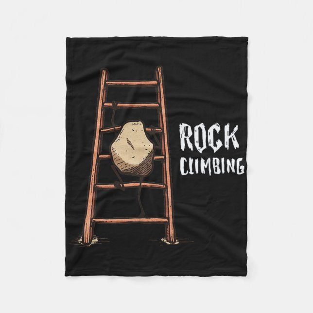 Funny Rock Climbing Pun Shirt  Fleece Blanket (Front)