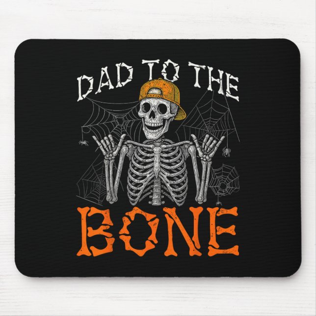 Funny Rock Dad To The Bone Skeleton Halloween Cost Mouse Pad (Front)
