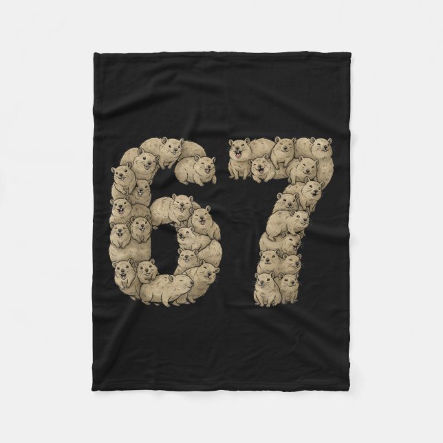 Funny Rock Hyrax Awawa 6 7 Meme Six Seven Love  Fleece Blanket (Front)