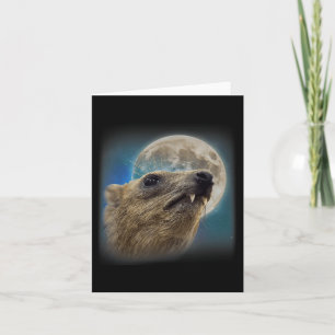 Funny Rock Hyrax With The Moon Meme  Card