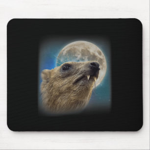 Funny Rock Hyrax With The Moon Meme Mouse Pad