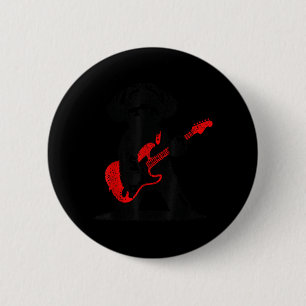 Funny Rock Maltipoo Dog Playing Guitar Music Lover 6 Cm Round Badge