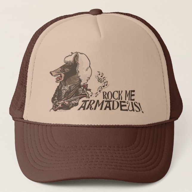Funny Rock Me Armadeus Gear Trucker Hat (Front)