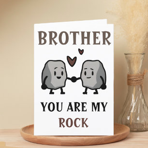 Funny Rock Pun Joke Humour Brother Happy Birthday Thank You Card