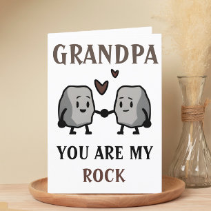 Funny Rock Pun Joke Humour Cute Grandpa Fathers Da Thank You Card