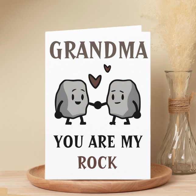Funny Rock Pun Joke Humour Grandma Mother's Day Thank You Card (funny grandmother your my rock birthday card)