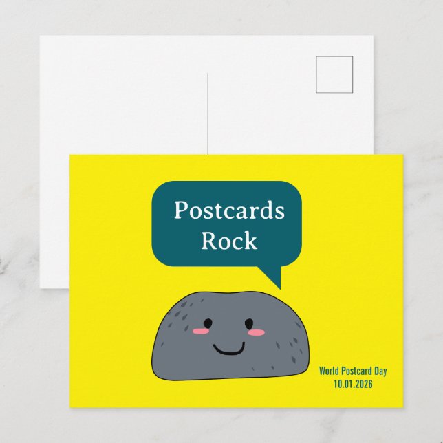 Funny Rock Pun World Postcard Day 2026 (Front/Back)