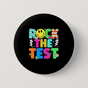 Funny Rock The Test Testing Day Teacher Student Mo 6 Cm Round Badge