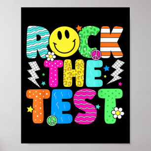 Funny Rock The Test Testing Day Teacher Student Mo Poster