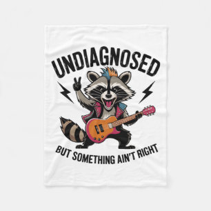 Funny Rocking Racoon  Fleece Blanket