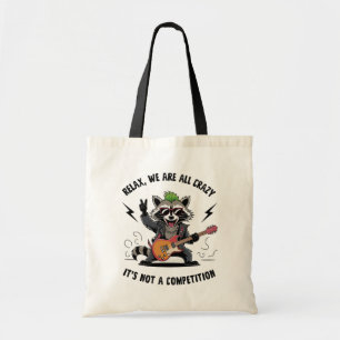 Funny Rocking Racoon Tote Bag