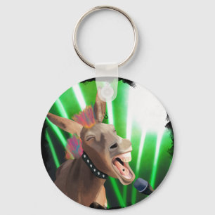 Funny Rockstar Donkey Key Ring