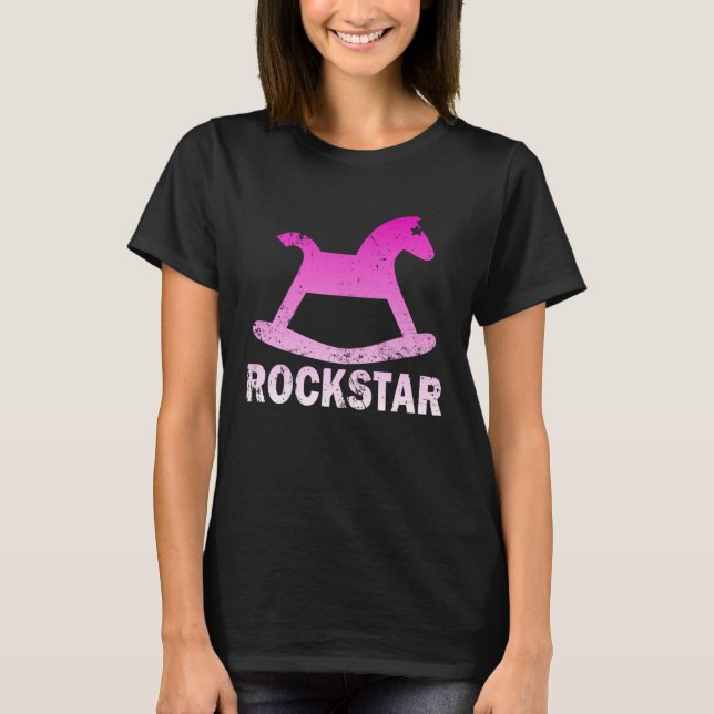 Funny Rockstar Rocking Horse T-Shirt (Front)