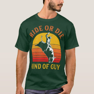 Funny Rodeo Men Cowboy Bull Riding Bull Rider West T-Shirt