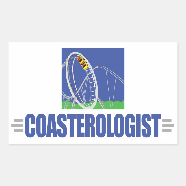 Funny Roller Coaster Rectangular Sticker (Front)