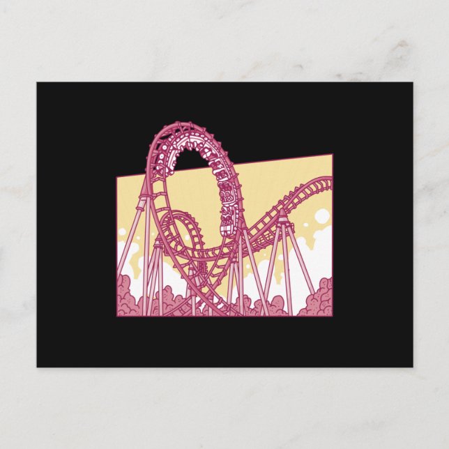 Funny Rollercoaster Amusement Park Gift Postcard (Front)