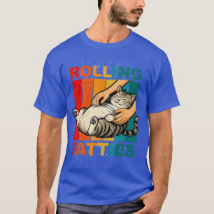 Funny Rolling Fatties Cat Vintage Cartoon Mens Wom T-Shirt