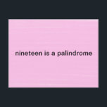 Funny Roman Numeral Jokes on a  Postcard<br><div class="desc">Nineteen is a palindrome if you write it in Roman Numerals. XIX. Math Joke postcard. Latin Joke postcard your more erudite nerdy friends will enjoy.</div>