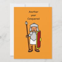 Funny Roman Soldier  Birthday Party Invitation 