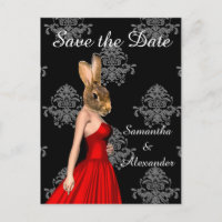 Funny romantic animal collage save the date