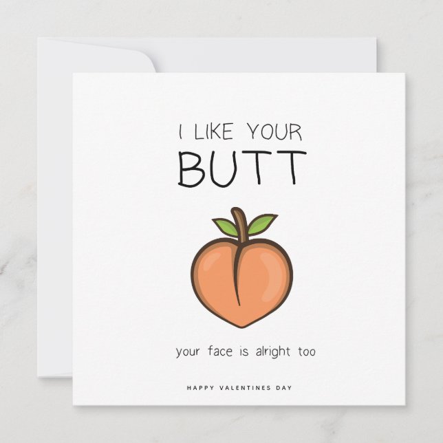 Funny Romantic Butt Card- Valentines Day Card (Front)