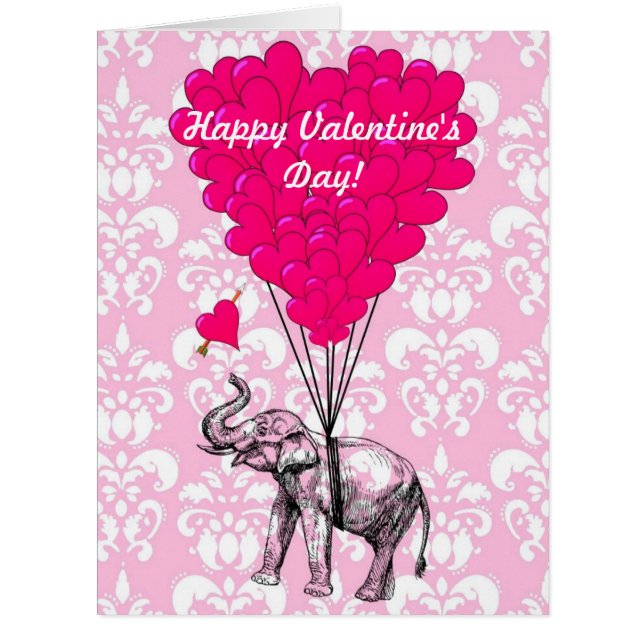 Funny romantic elephant valentines (Front)