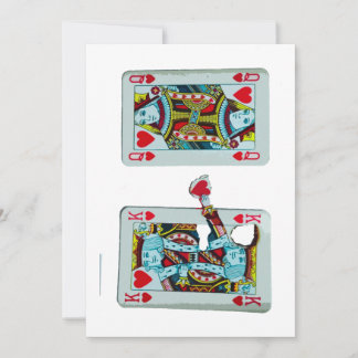 Funny Romantic King of Hearts Wedding Invitation