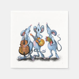 Funny Romantic Mouse Band - Add Your Text Napkin