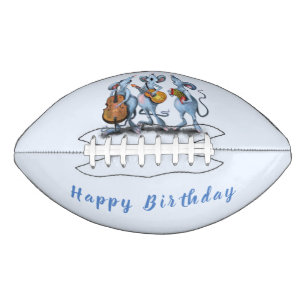 Funny Romantic Mouse Band - Happy Birthday Football