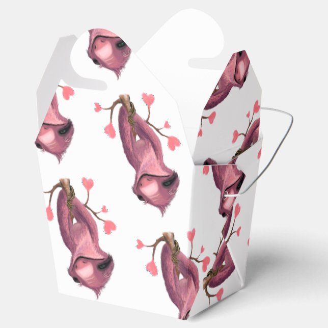 Funny Romantic Sloth Favor Box Smile (Opened)
