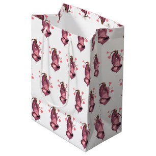 Funny Romantic Sloth Smile Cartoon Animal Drawing Medium Gift Bag