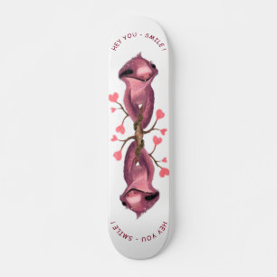 Funny Romantic Sloth Smile Cartoon Drawing - Fun Skateboard