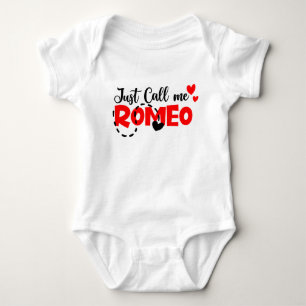 Funny Romeo baby boy word art Bodysuit
