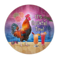 Funny Rooster Chicken Cocktails Tropical Beach Sea