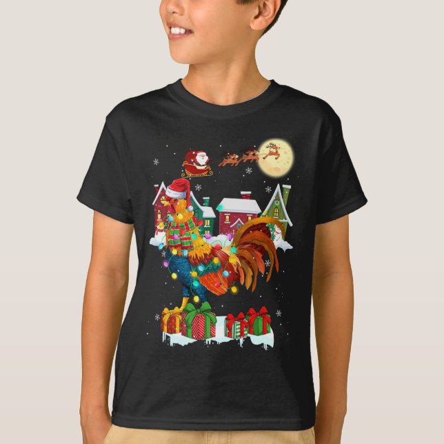 Funny Rooster Christmas Ugly Sweater Rooster Xmas  (Front)