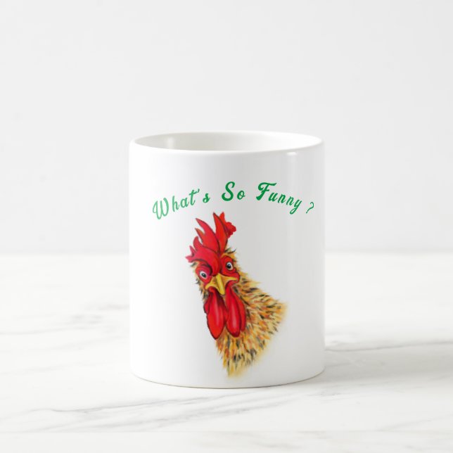 Funny Rooster Coffee Mug - Playful Gift (Center)