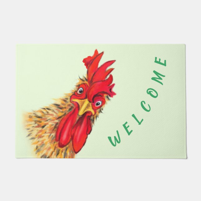 Funny Rooster Doormat (Front)